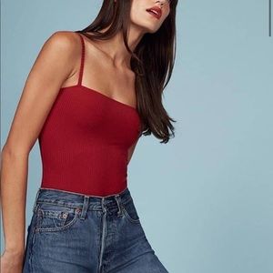 Reformation Ribbed Bodysuit in Red Size M Like New